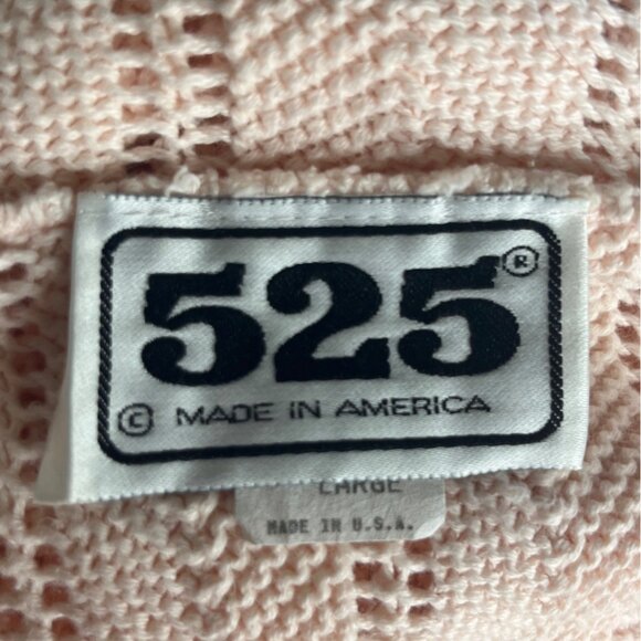 Vintage 525 Tunic Sweater Womens Large Light Pink Made in USA Cotton - Picture 6 of 7
